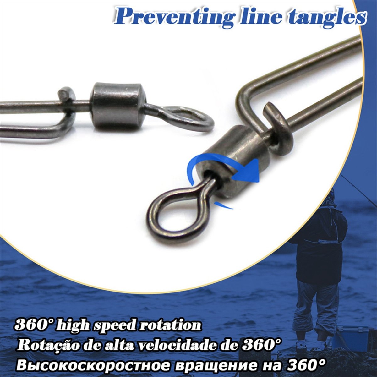 Fishing Swivel Connector - Clips de pesca T34C con eslabón