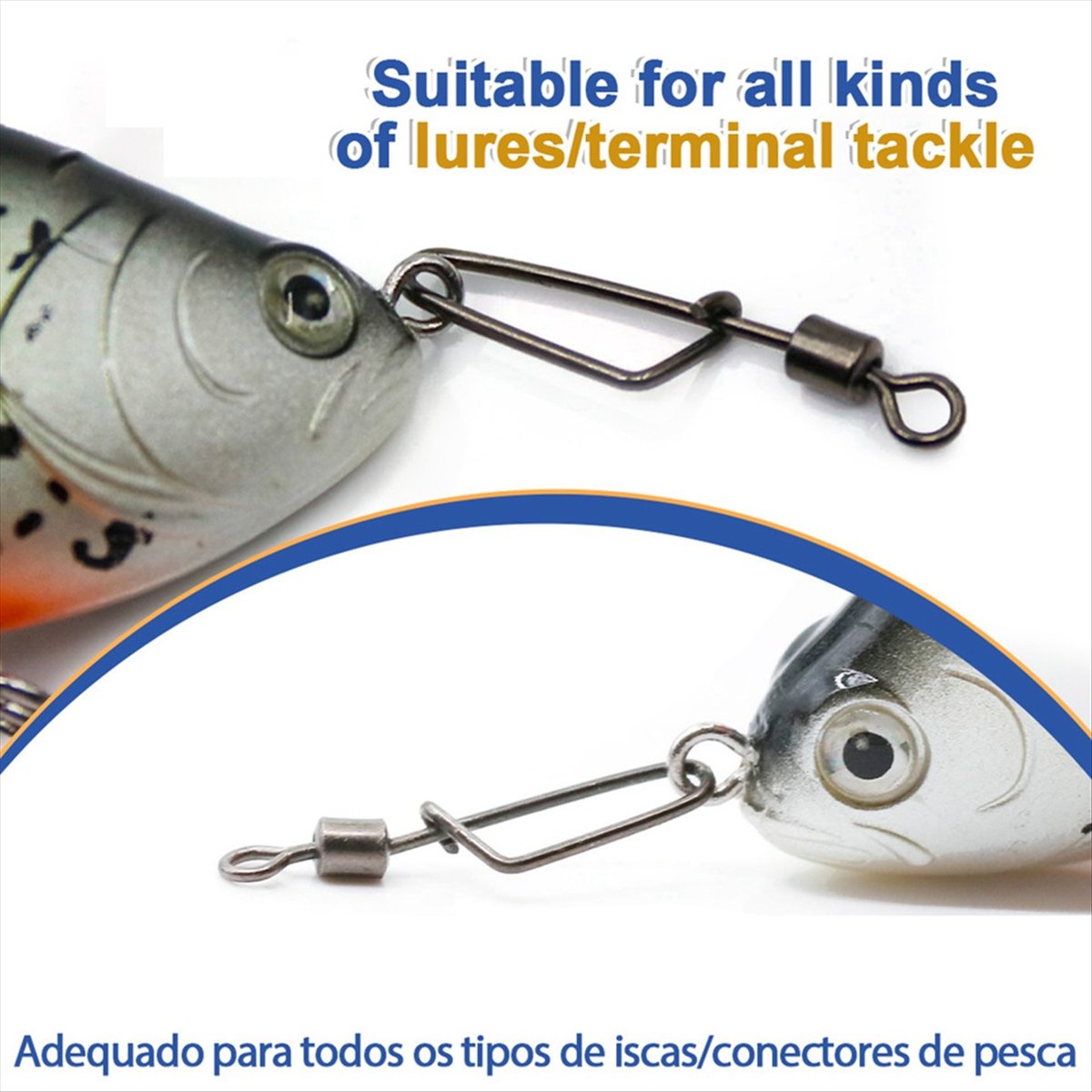 Clips de pesca T34C con eslabó - Fishing Swivel Connector reseña y precio
