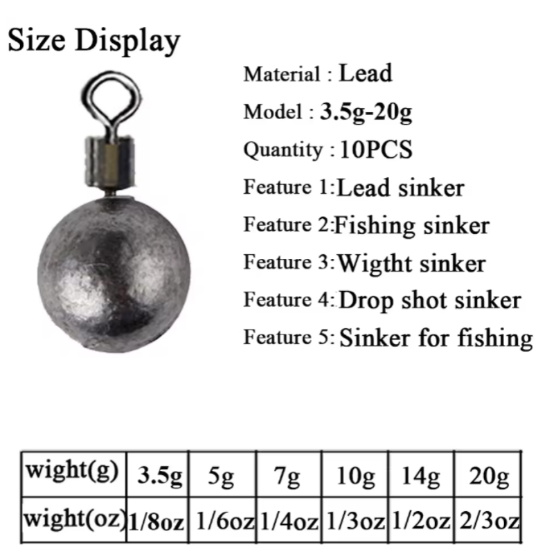 10 piezas de plomos de pesca r - Fishing Equipment On Sale reseña y precio