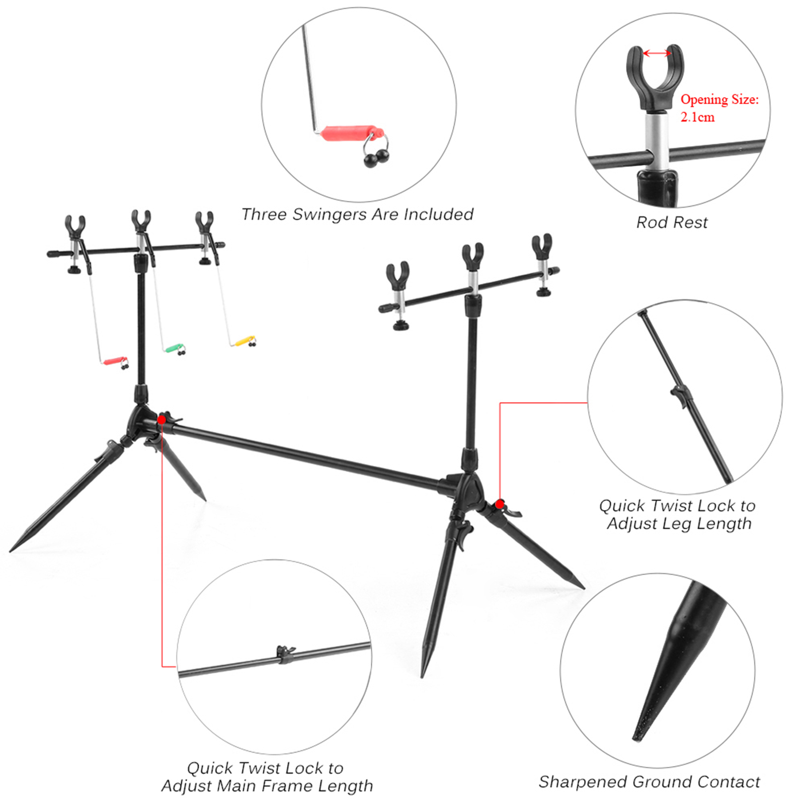 Lixada-Soporte 3 en 1 para cañ - Fishing Rod Pod reseña y precio