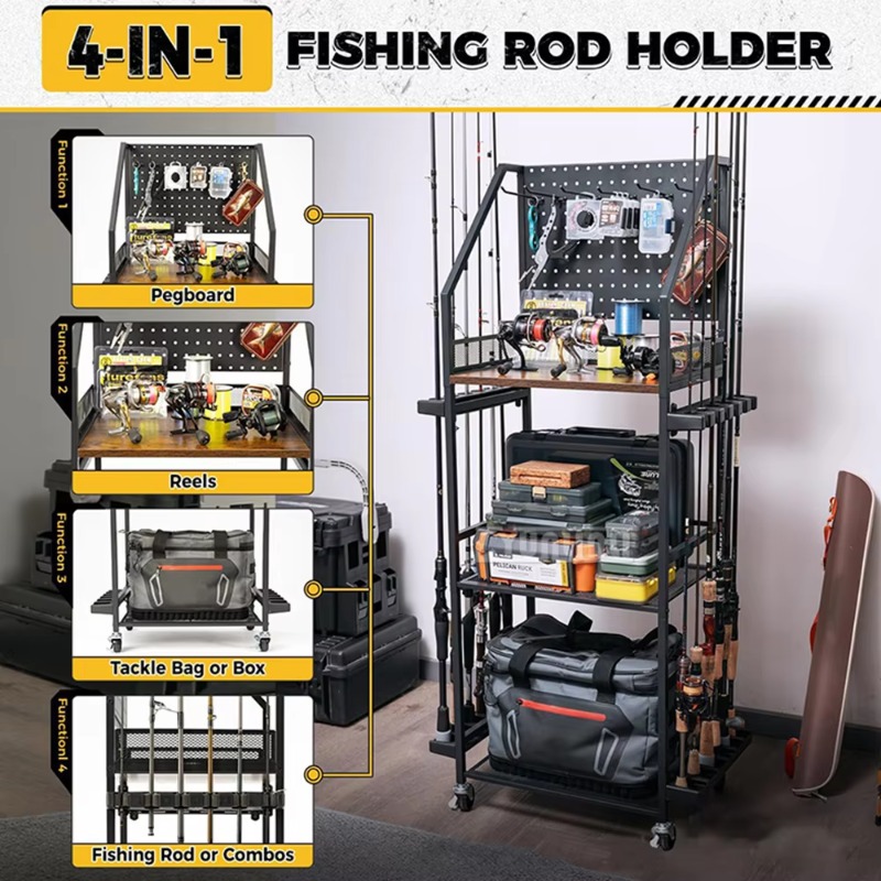 Estante para guardar equipos d - Fishing Equipment Rod reseña y precio